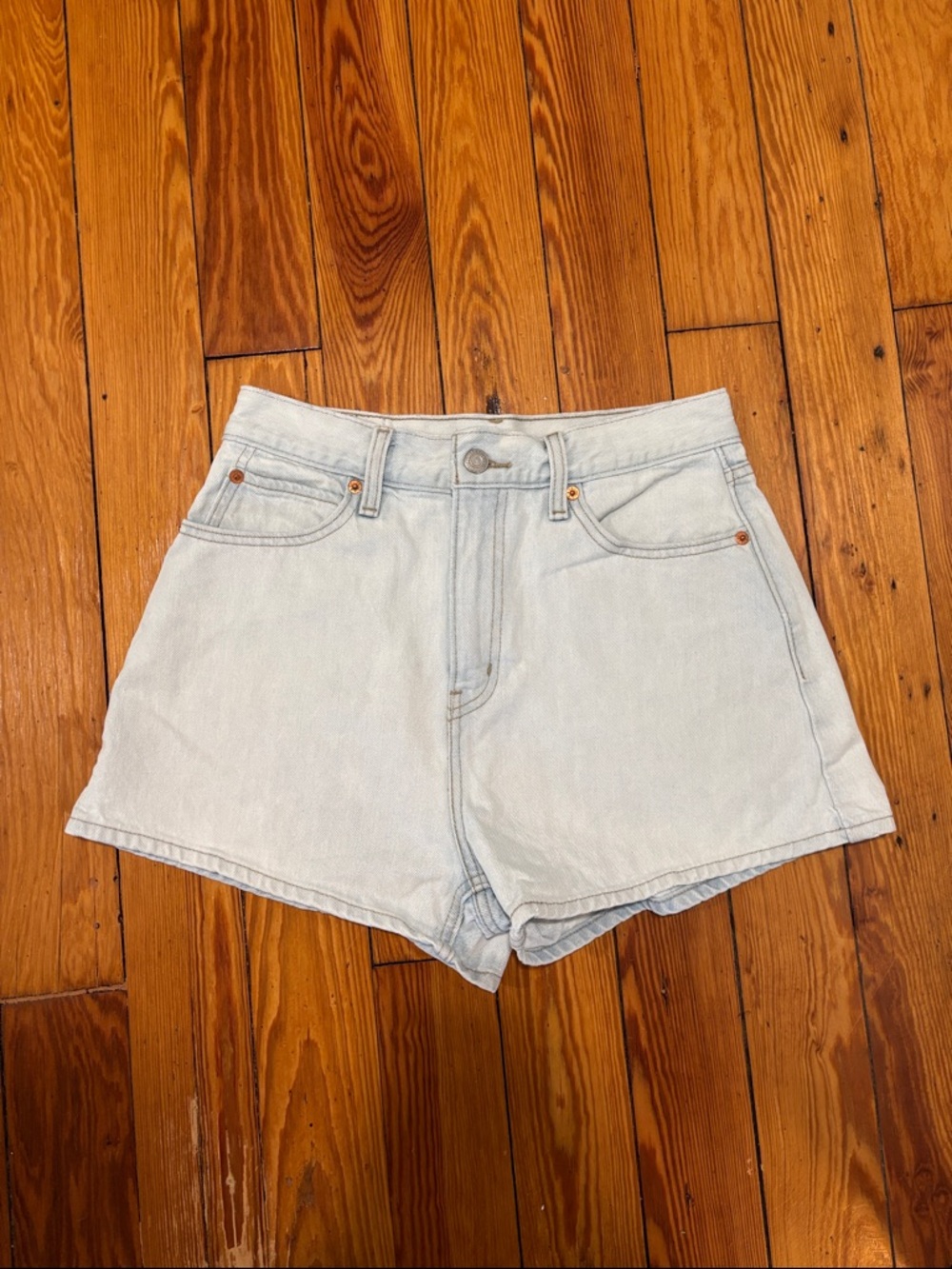 Levi's Light Blue High-Rise Denim Shorts